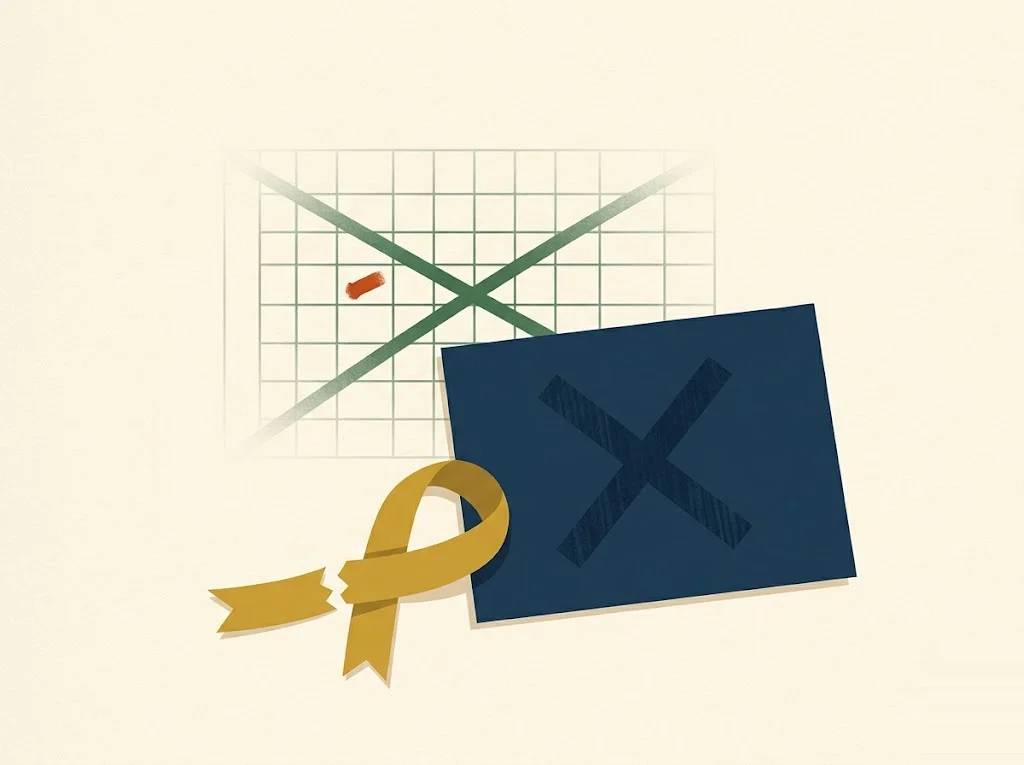 Editorial illustration of a discharged student-loan letter with a struck-through three-year income monitor, representing the removed TPD post-discharge earnings limit